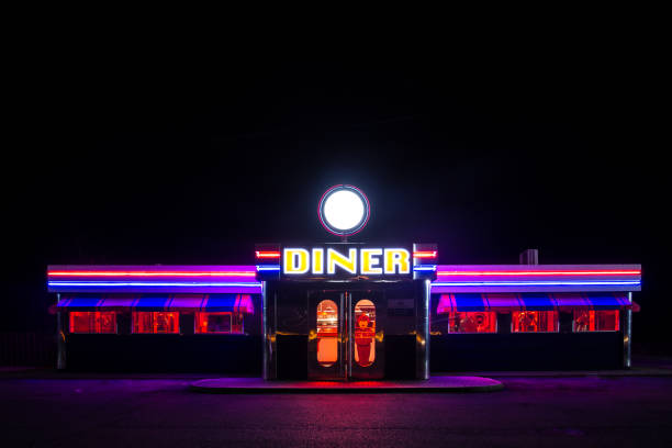 a neon diner, open late