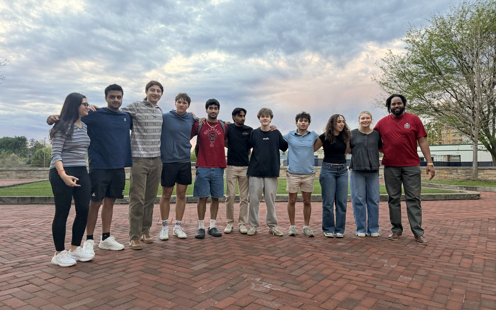 The Windpack team outside at the end of a competition day